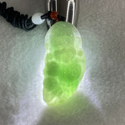 Natural Type A Green Jadeite Cai Shen Ye God of Fortune Pendant 40.74g 61.2 by 30.7 by 11.8mm - Huangs Jadeite and Jewelry Pte Ltd