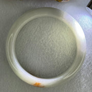 Type A Faint Green Lavender with Red Patch Jadeite Bangle Internal Diameter 56.9mm 79.34g 17.3 by 8.7mm (Very Slight Internal Lines) - Huangs Jadeite and Jewelry Pte Ltd