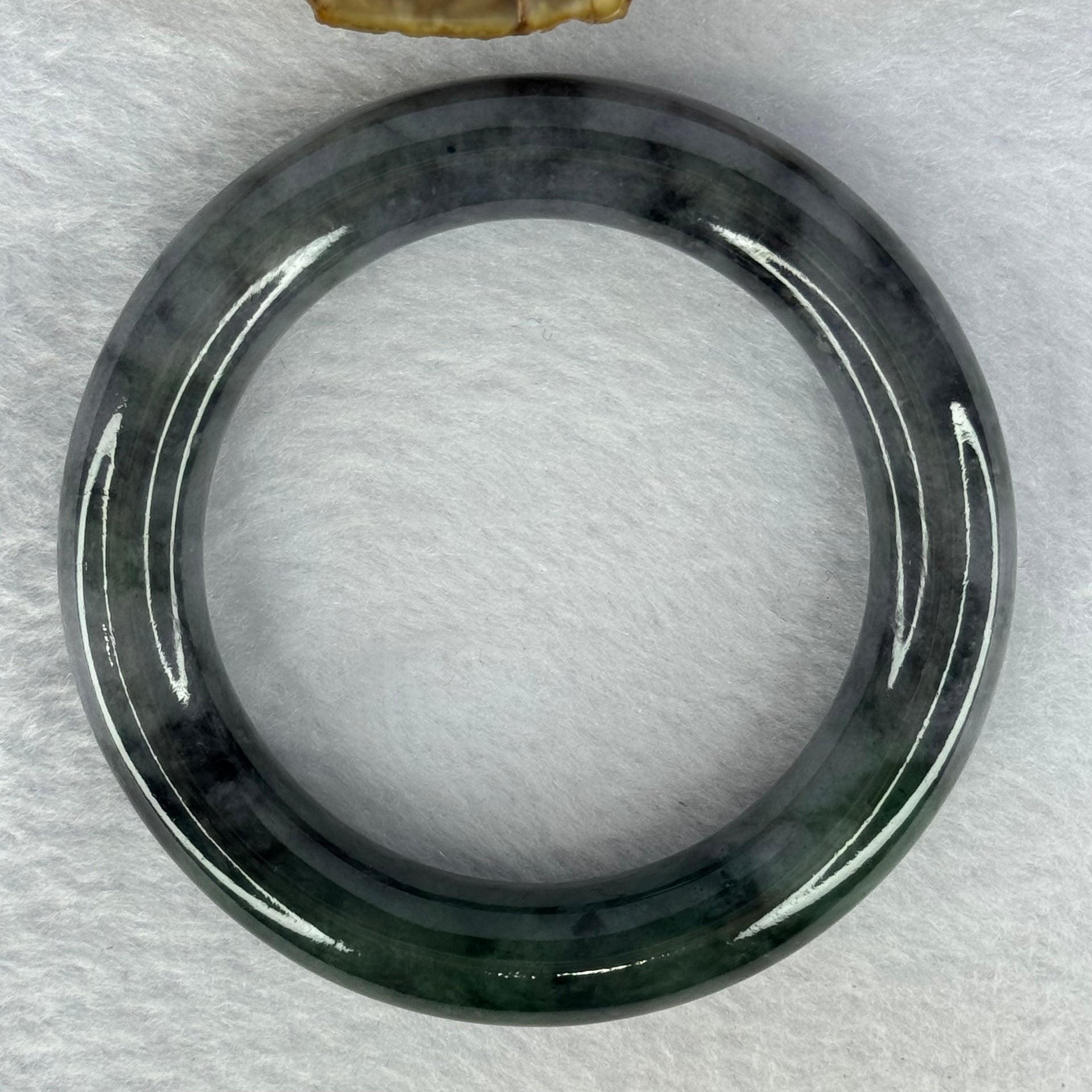 Type A Grey Wuji with Emerald Green Jadeite Bangle Internal Diameter 54.8mm 88.42g 13.5 by 12.0mm (Very Slight Internal Line) - Huangs Jadeite and Jewelry Pte Ltd