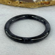 Type A Black Grey Wuji Jadeite Baby Bangle 14.39g Internal Diameter 40.3mm 5.9 by 6.2mm - Huangs Jadeite and Jewelry Pte Ltd