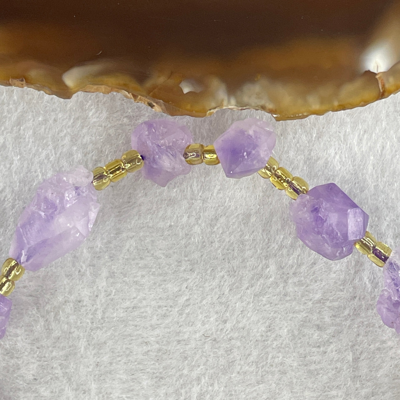 Natural Amethyst Rough Shape Bracelet 19.86g 21cm 11.7 by 16.2 by 6.1mm 16odd size