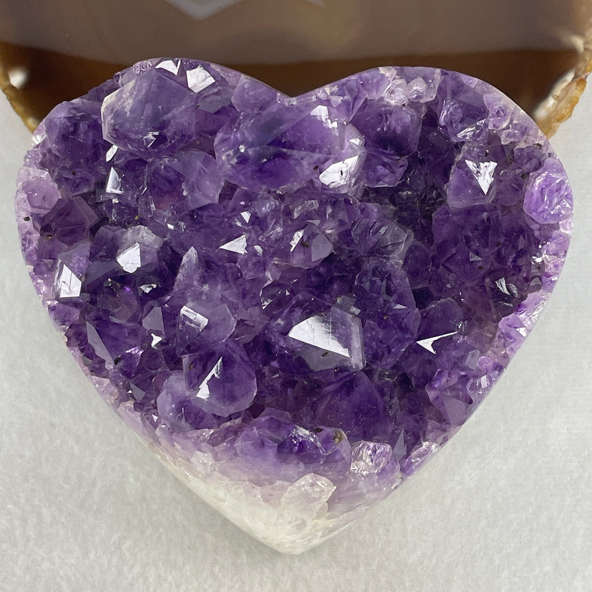 Natural Amethyst Heart Shape Display Specimen | 118.0mm Deep Purple Crystal Cluster (865.9g | 118.0x110.3x63.4mm)