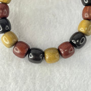Natural Mixed Color Rose Wood Beads Bracelet 多宝珠小叶紫檀黑檀金丝楠手链 23.39g 18cm 12.2mm 16 Beads - Huangs Jadeite and Jewelry Pte Ltd