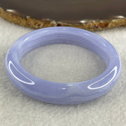Natural Blue Lace Agate Bangle 47.87g Internal Diameter 57.2mm 13.2 by 8.4mm (Perfect) - Huangs Jadeite and Jewelry Pte Ltd