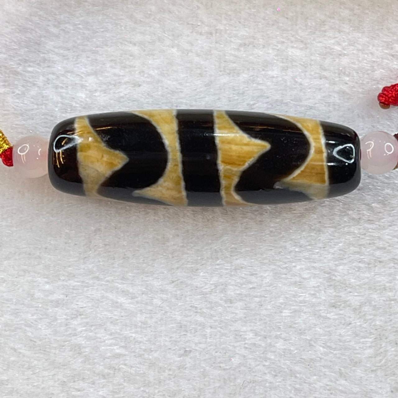 Natural Powerful Tibetan Old Oily Agate Double Tiger Tooth Daluo Dzi Bead Heavenly Master (Tian Zhu) 双虎呀天诛 8.54g 38.0 by 11.9 mm - Huangs Jadeite and Jewelry Pte Ltd