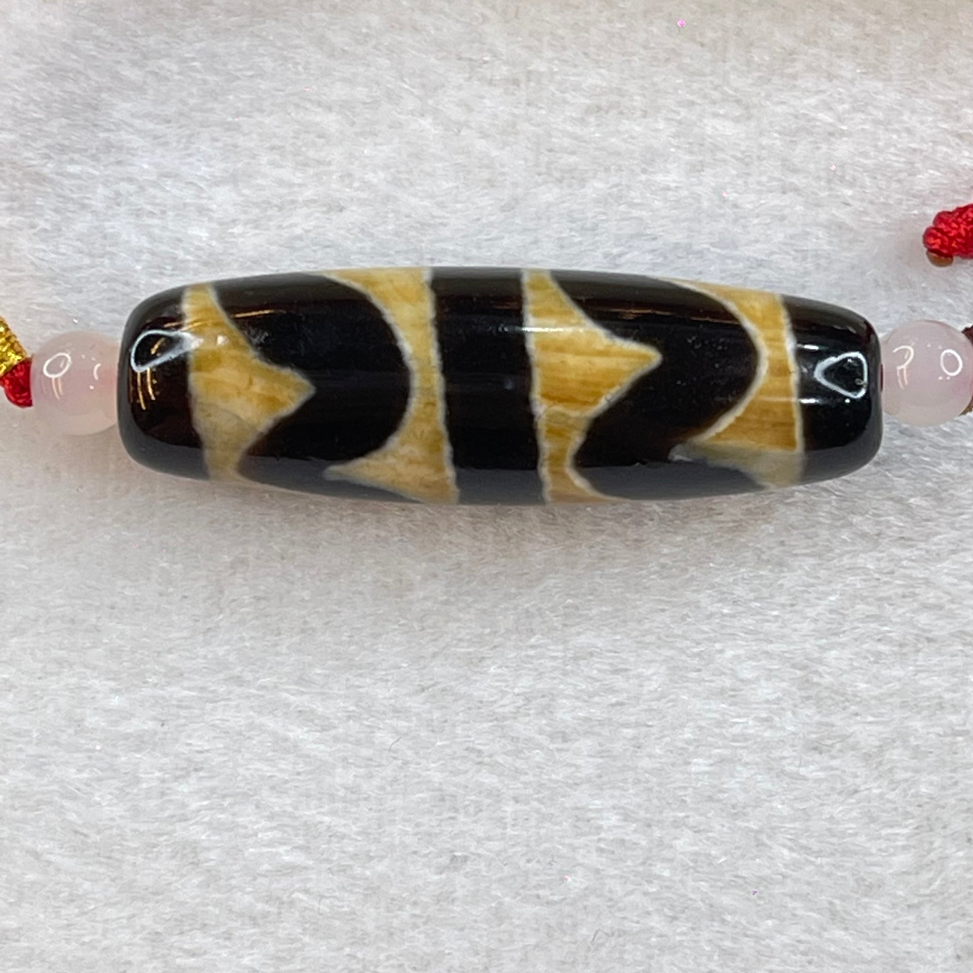 Natural Powerful Tibetan Old Oily Agate Double Tiger Tooth Daluo Dzi Bead Heavenly Master (Tian Zhu) 双虎呀天诛 8.54g 38.0 by 11.9 mm - Huangs Jadeite and Jewelry Pte Ltd