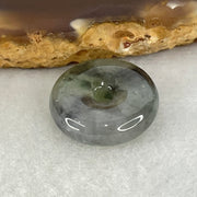 Type A Icy Wuji Grey Jadeite Ping An Kou Donut Charm Pendant 3.55g 17.5 by 5.5mm - Huangs Jadeite and Jewelry Pte Ltd