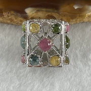 Natural Tourmaline Crystal in S925 Sliver Box Shape Pendant 5.08g 3.9 by 1.5mm - Huangs Jadeite and Jewelry Pte Ltd