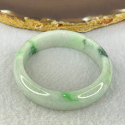 Type A Green Lavender and Blueish Green Piao Hua Jadeite Bangle Internal Diameter 56.4mm 41.62g 12.9 by 6.9mm (Slight Internal Lines) - Huangs Jadeite and Jewelry Pte Ltd