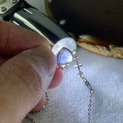 Natural Blue Tanzanite Heart Shape with Cubic Zirconia in S925 Bracelet 2.96g 16-16cm 6.8 by 6.8 by 3.0mm 1 Bead - Huangs Jadeite and Jewelry Pte Ltd