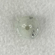 Type A Semi Icy Grey with Black Piao Hua Jadeite Ping An Kou Donut Charm Pendant 3.04g 15.0 by 6.5mm - Huangs Jadeite and Jewelry Pte Ltd