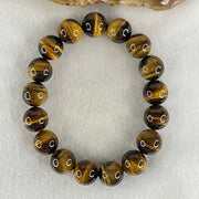Natural Yellow Tiger's Eye Quartz Beads Bracelet 44.22g 17cm 12.5mm 17 Beads - Huangs Jadeite and Jewelry Pte Ltd