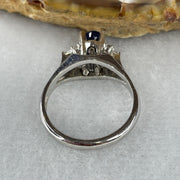 Natural Sapphire Approx 5.4 by 4.4 by 4.0mm with Natural Diamonds in Platinum PT900 Ring Total Weight 5.76g US5.75 HK12.5 - Huangs Jadeite and Jewelry Pte Ltd