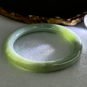 Type A Light Blueish Green Jadeite Bangle Internal Diameter 61.9mm 56.19g  9.6 by 9.9mm (Slight Internal Line) - Huangs Jadeite and Jewelry Pte Ltd