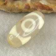 Natural Powerful Tibetan Old Oily Agate 3 Eyes Dzi Bead Heavenly Master (Tian Zhu) 三眼天诛 2.63g 20.0 by 9.7mm - Huangs Jadeite and Jewelry Pte Ltd