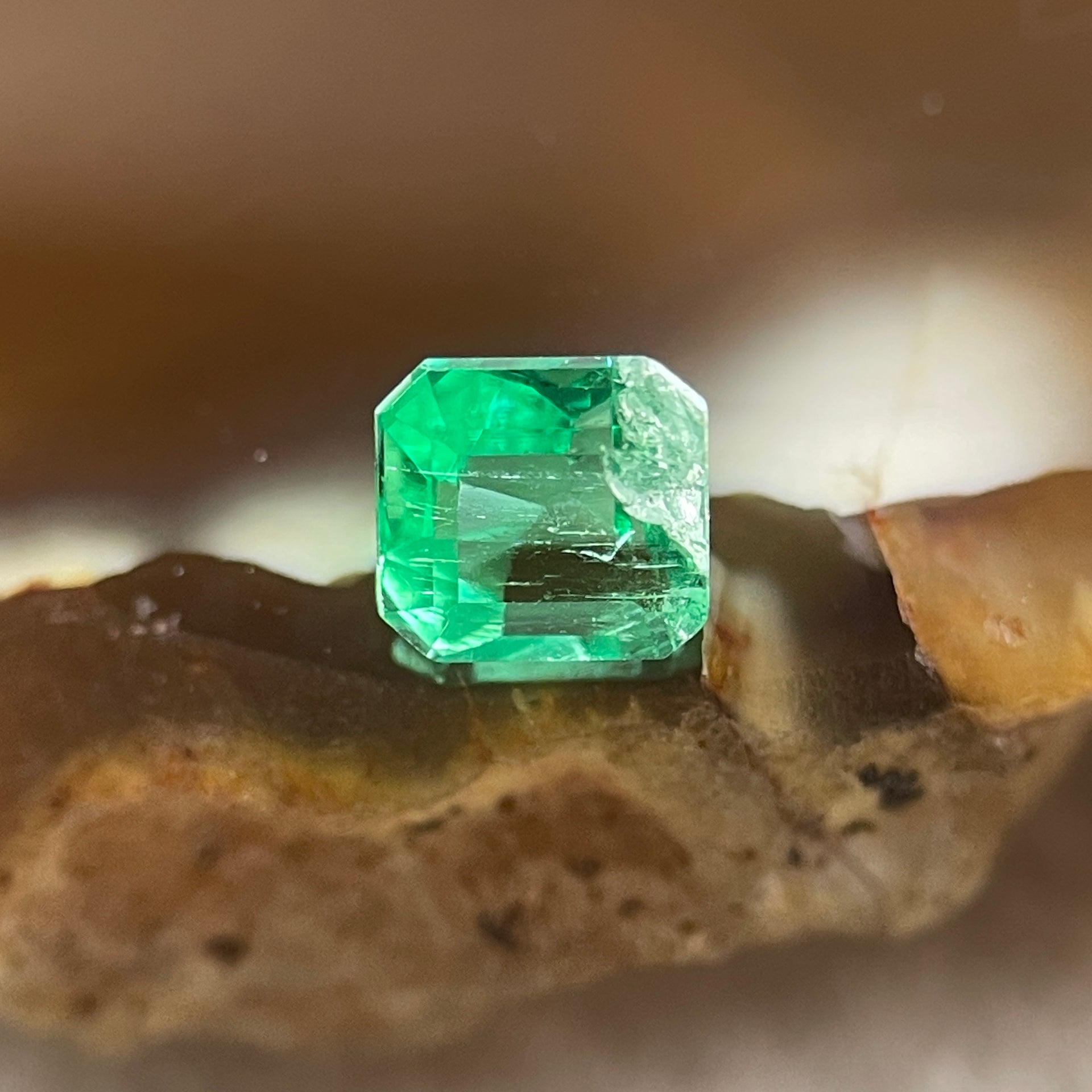 Natural Colombia Vivid Green Emerald (Beryl) Cut-Cornered Square Step cut 0.49ct 4.6 by 4.5 by 3.2mm - Huangs Jadeite and Jewelry Pte Ltd