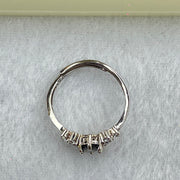 Blueish Green Cubic Zirconia in S925 Sliver Ring (Adjustable Size) 1.81g 6.8 by 4.9 by 3.8mm - Huangs Jadeite and Jewelry Pte Ltd