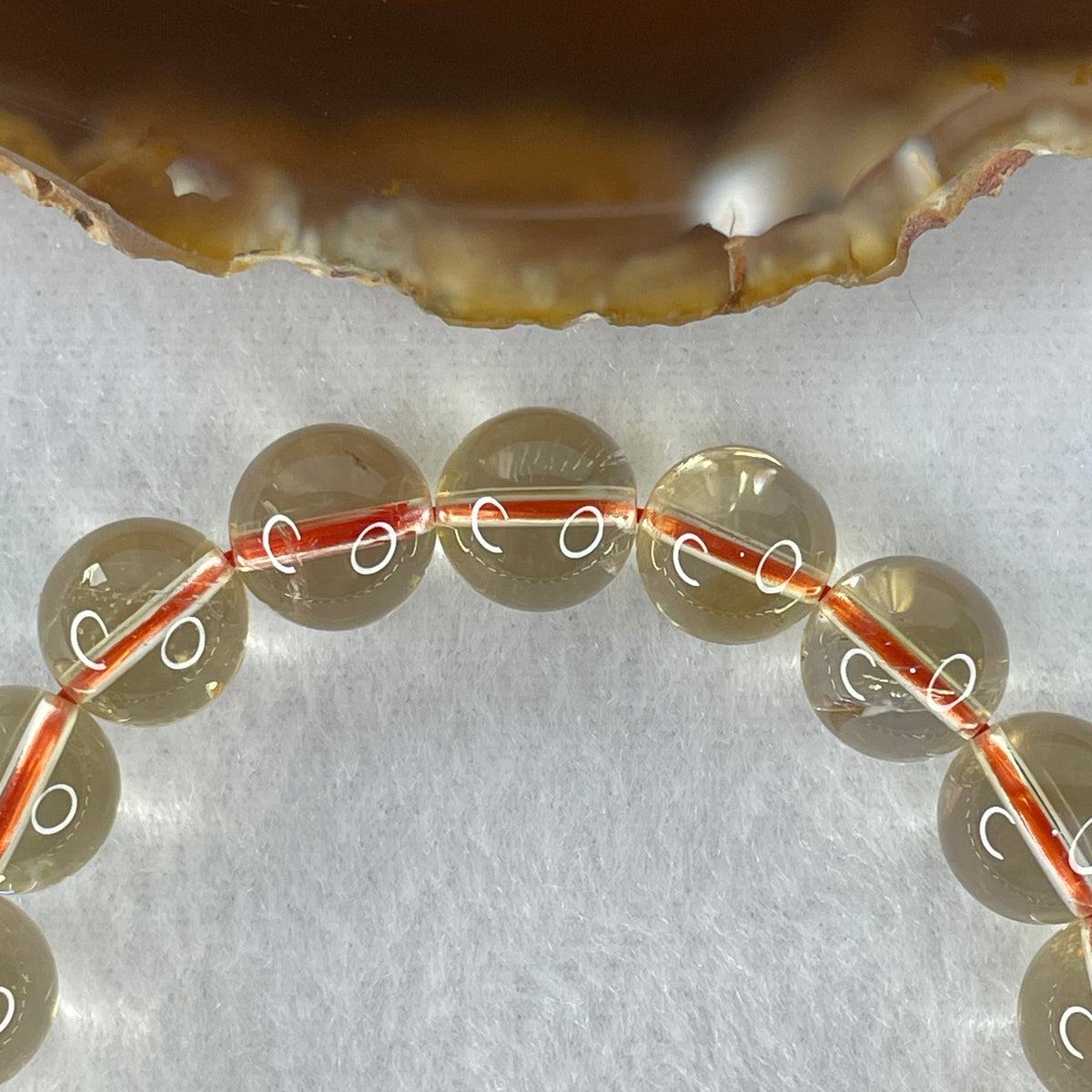Certified Above Average Grade Natural Yellow Citrine Crystal Beads Bracelet | 10.2mm Golden Merchant's (27.70g | 15.5cm Wrist Sizing | 19 Beads)