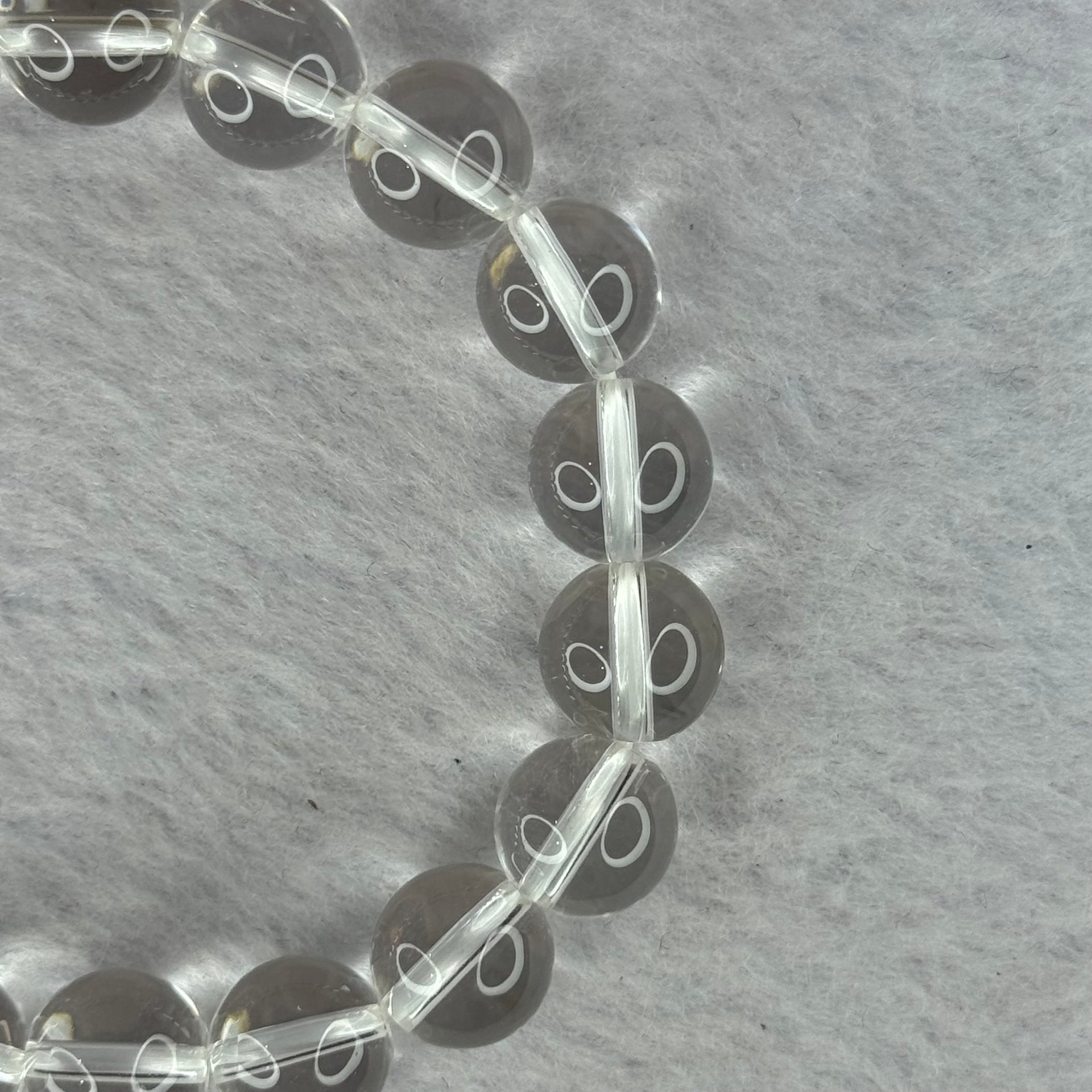 Natural Clear Quartz Bracelet 天然白水晶手链 30.28g 17cm 10.6mm 19 Beads - Huangs Jadeite and Jewelry Pte Ltd