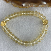 Natural Citrine Donut with Heart Shape Charm Bracelet 20.03g 15cm 8.5mm 34 Beads - Huangs Jadeite and Jewelry Pte Ltd