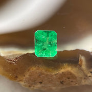 Natural Colombia Vivid Green Emerald (Beryl) Cut-Cornered Rectangular Step cut 0.41ct 5.0 by 4.1 by 2.9mm - Huangs Jadeite and Jewelry Pte Ltd