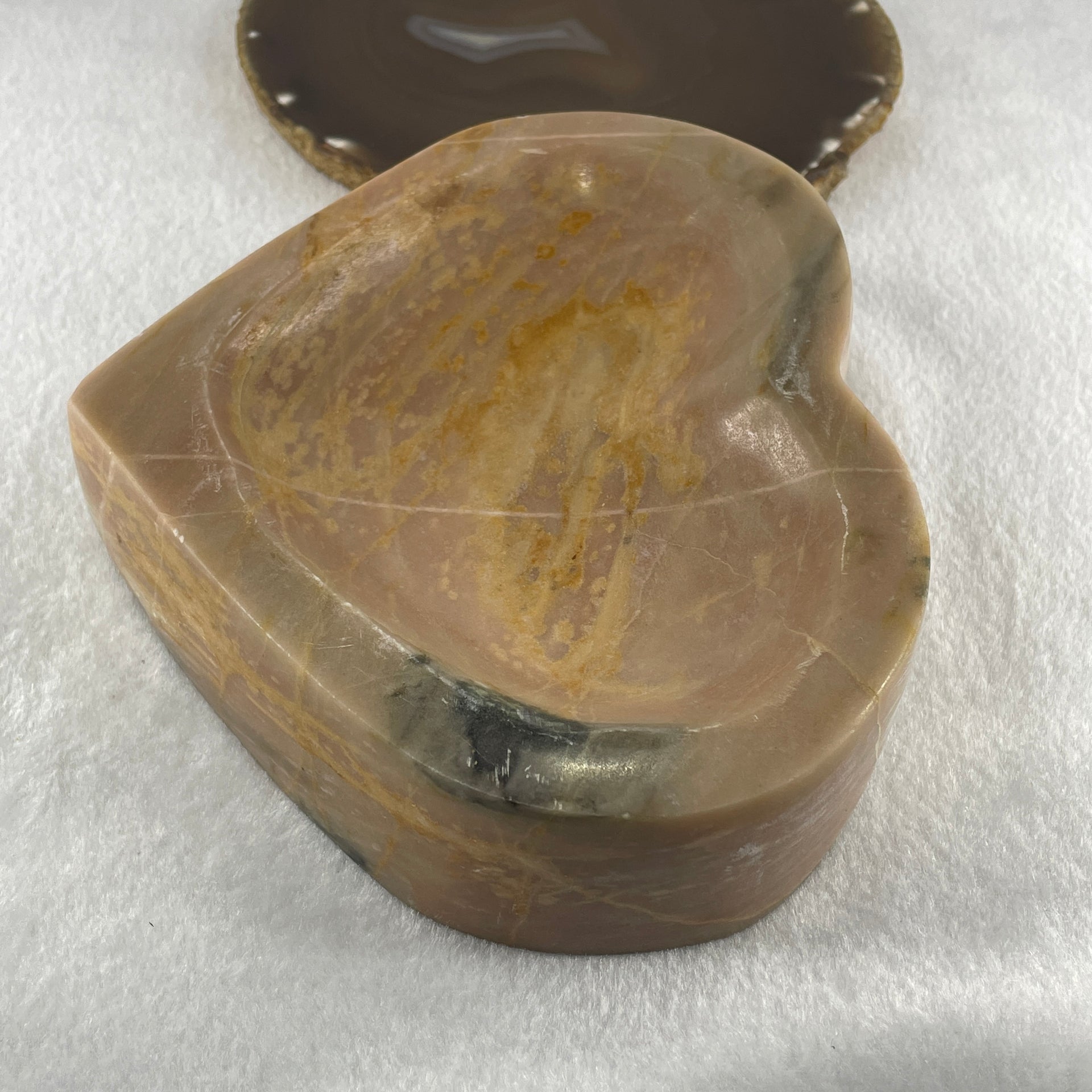 Natural Polychrome Jasper Heart Shape Plate 1,401.5g 170.0 by 140.0 by 38.8mm - Huangs Jadeite and Jewelry Pte Ltd