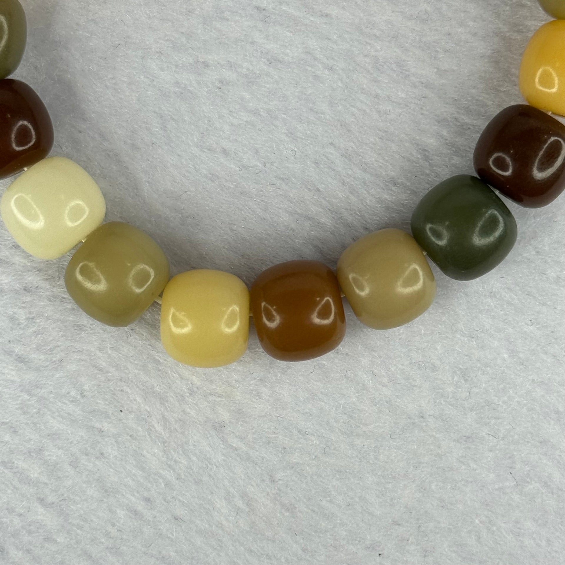 Natural Mixed Color Bodhi Beads Bracelet 天然多宝菩提手链 20.14g 17cm 11.3mm 19 Beads - Huangs Jadeite and Jewelry Pte Ltd