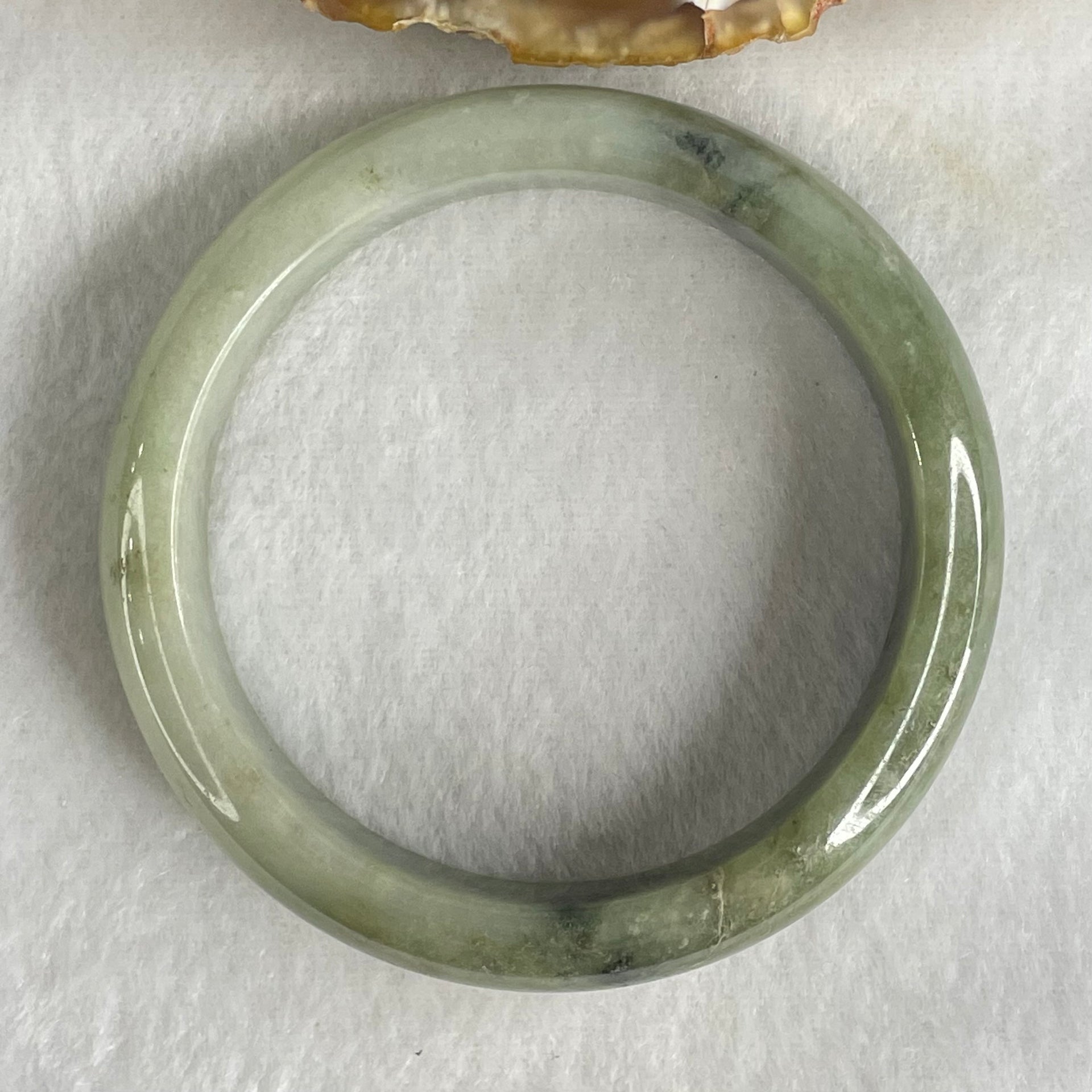 Type A Light to Dark Green Jadeite Bangle 56.80g Inner Diameter 55.7mm 14.2 by 7.8mm (Slight Internal Line) - Huangs Jadeite and Jewelry Pte Ltd