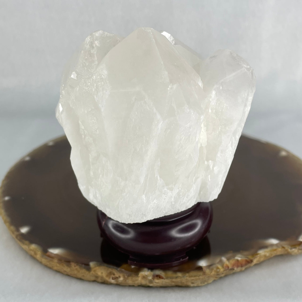 Natural Milky White Quartz Display 345.28g 65.6 by 55.3 by 88.7mm - Huangs Jadeite and Jewelry Pte Ltd
