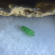 Type A Old Mine Full Green Jadeite Peapod Charm Stone For Setting 0.04g 8.8 by 3.4 by 1.9mm - Huangs Jadeite and Jewelry Pte Ltd