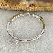 Type A Semi Icy Lavender Cabochon Jadeite in S925 Sliver Ring (Adjustable Size) 0.87g 3.3 by 1.5mm - Huangs Jadeite and Jewelry Pte Ltd