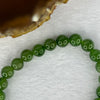Natural Bright Green Nephrite Jade Beads Bracelet 天然和田玉手链 18.24g 15.5cm 7.9mm 24 Beads - Huangs Jadeite and Jewelry Pte Ltd