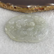 Natural Type A Semi Icy Colorless Jadeite Guan Yin with Lotus Flower Pendant 23.37g 52.8 by 46.7 by 5.2mm - Huangs Jadeite and Jewelry Pte Ltd