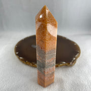 Natural Orange Calcite Quartz Tower Display 184.57g 121.2 by 31.6 by 28.1mm - Huangs Jadeite and Jewelry Pte Ltd