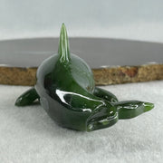 Natural Dark Green Serpentine Killer Whale Display 130.1g 122.0 by 52.0 by 50.0mm - Huangs Jadeite and Jewelry Pte Ltd