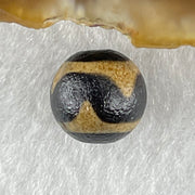 Natural Powerful Tibetan Old Oily Agate Tiger Tooth Daluo Dzi Bead Heavenly Master (Tian Zhu) 虎呀天诛 1.45g 9.9 by 10.3mm - Huangs Jadeite and Jewelry Pte Ltd