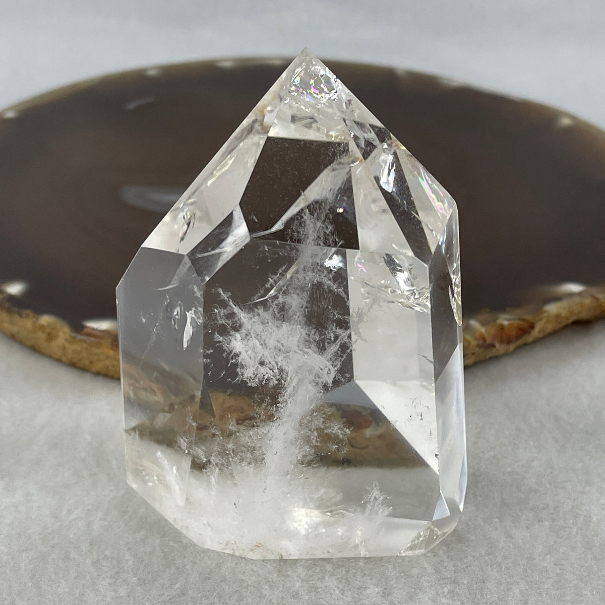 Good Grade Natural Clear Quartz Tower Display | (212.15g | 73.2 x 54.0 x 41.0mm | Healing Catalyst, "King of Crystals" Energy Focus & Space Purifier Tower, Feng Shui Energy Generator Catalyst)