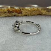 Cubic Zirconia in S925 Sliver Ring (Adjustable Size) 2.56g 6.8 by 6.5 by 3.9mm - Huangs Jadeite and Jewelry Pte Ltd