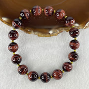 Natural Red Tiger's Eye Beads Bracelet 45.31g 20cm 12.3mm 17Beads - Huangs Jadeite and Jewelry Pte Ltd