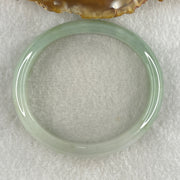 Natural Type A Jelly Light to Faint Green Jadeite Oval Bangle 36.74g Inner Diameter 55.0mm 12.0 by 6.5mm (Close to Perfect) - Huangs Jadeite and Jewelry Pte Ltd