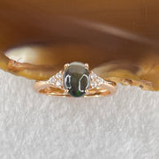Natural Black Opal in S925 Sliver Rose Gold Color Ring (Adjustable Ring) 1.70g 7.9 by 5.9 by 4.0mm - Huangs Jadeite and Jewelry Pte Ltd