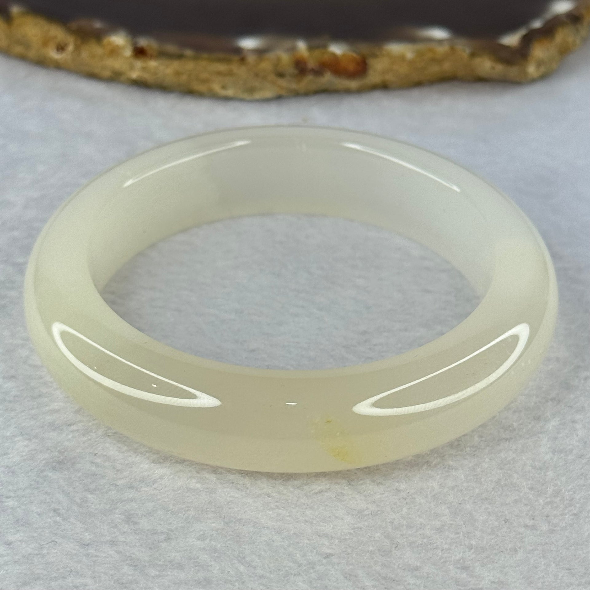 White Quartzite Jade Bangle 天山玉手镯 Internal Diameter 55.6mm 63.79g 14.2 by 10.3mm - Huangs Jadeite and Jewelry Pte Ltd