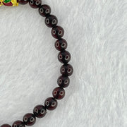 Natural Dark Blood Red Amber Beads Bracelet 天然血珀手链  3.95g 15cm 5.4mm 31 Beads - Huangs Jadeite and Jewelry Pte Ltd