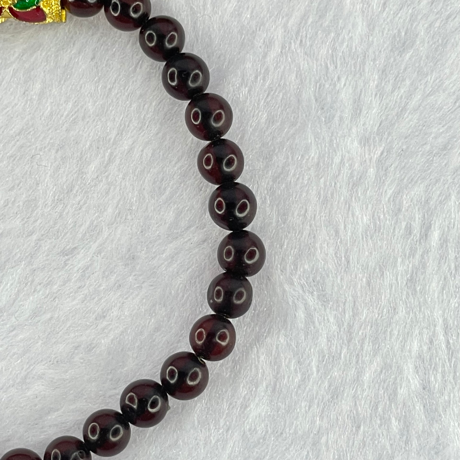 Natural Dark Blood Red Amber Beads Bracelet 天然血珀手链  3.95g 15cm 5.4mm 31 Beads - Huangs Jadeite and Jewelry Pte Ltd