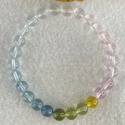 Very Very High Grade Transparent Natural Morganite Beryl Beads Bracelet 13.01g 15cm 7.4mm 26 Beads - Huangs Jadeite and Jewelry Pte Ltd