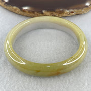 Natural Type A Yellowish & Lavender Jadeite Oval Bangle | (44.23g | 54.9mm Inner Diameter | 12.9mm x 7.4mm | Very Very Slight External Line | Synergy, "Zi Qi Dong Lai" Noble Benefactor Magnet & Feng Shui Abundance Anchor) - Huangs Jadeite and Jewelry Pte Ltd