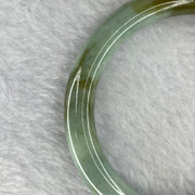 Type A Blueish Green with Brown Patches Jadeite Bangle 41.09g 9.3 by 8.7 mm Internal Diameter 55.0mm (Internal Lines) - Huangs Jadeite and Jewelry Pte Ltd