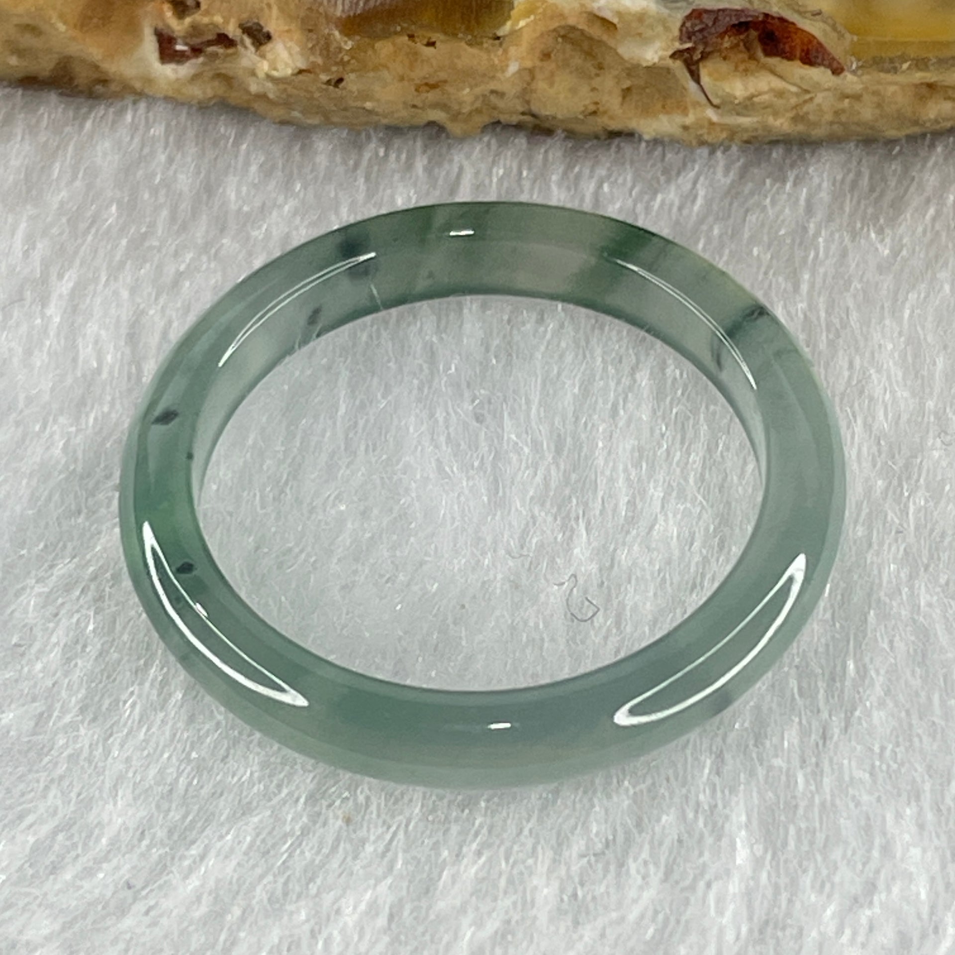 Natural Type A Semi Icy Blueish Green Jadeite Ring 1.06g 2.9 by 2.4mm US5.5 HK11.8 (Perfect) - Huangs Jadeite and Jewelry Pte Ltd
