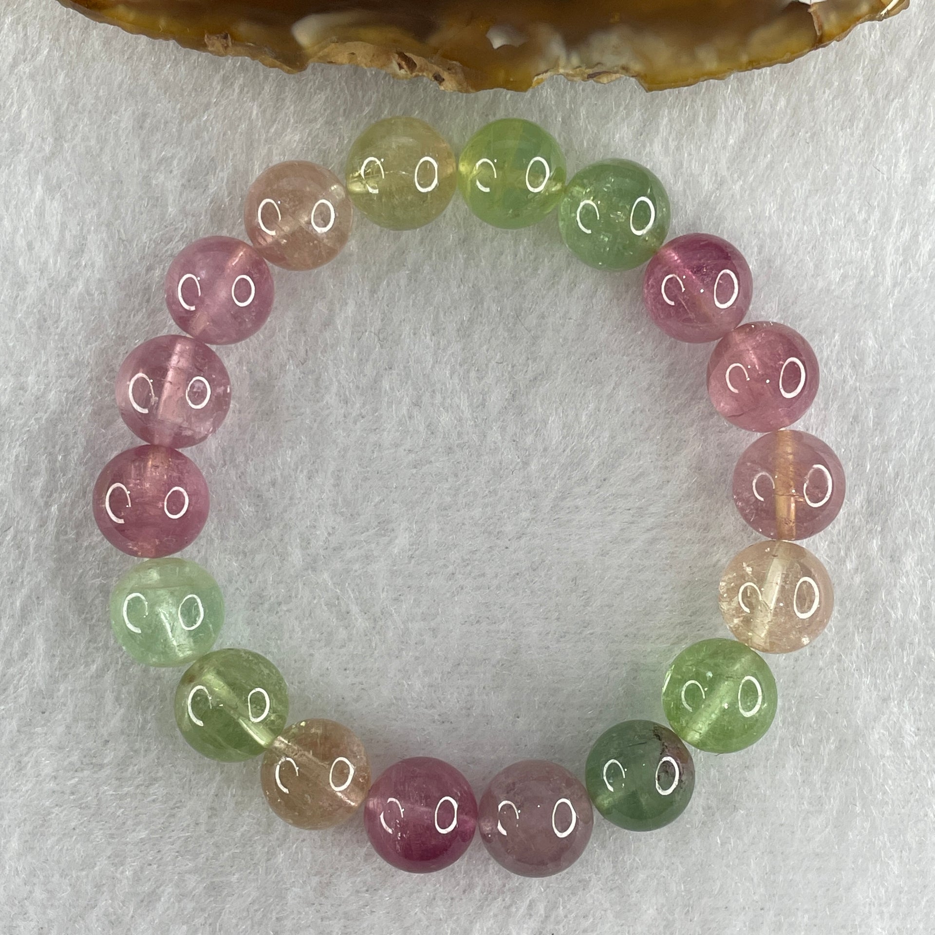 Very Good Natural Tourmaline Crystal Beads Bracelet 26.01g 14cm 9.9mm 18Beads - Huangs Jadeite and Jewelry Pte Ltd