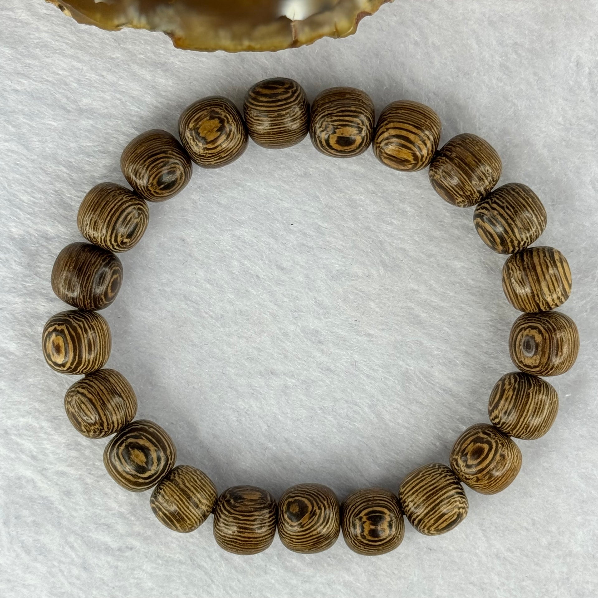 Natural Wenge Wooden Beads Bracelets 天然鸡翅木手链 9.35g 16.5cm 9.9mm 21 Beads - Huangs Jadeite and Jewelry Pte Ltd